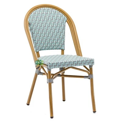 Garden Aluminum Rattan French Bistro Chairs